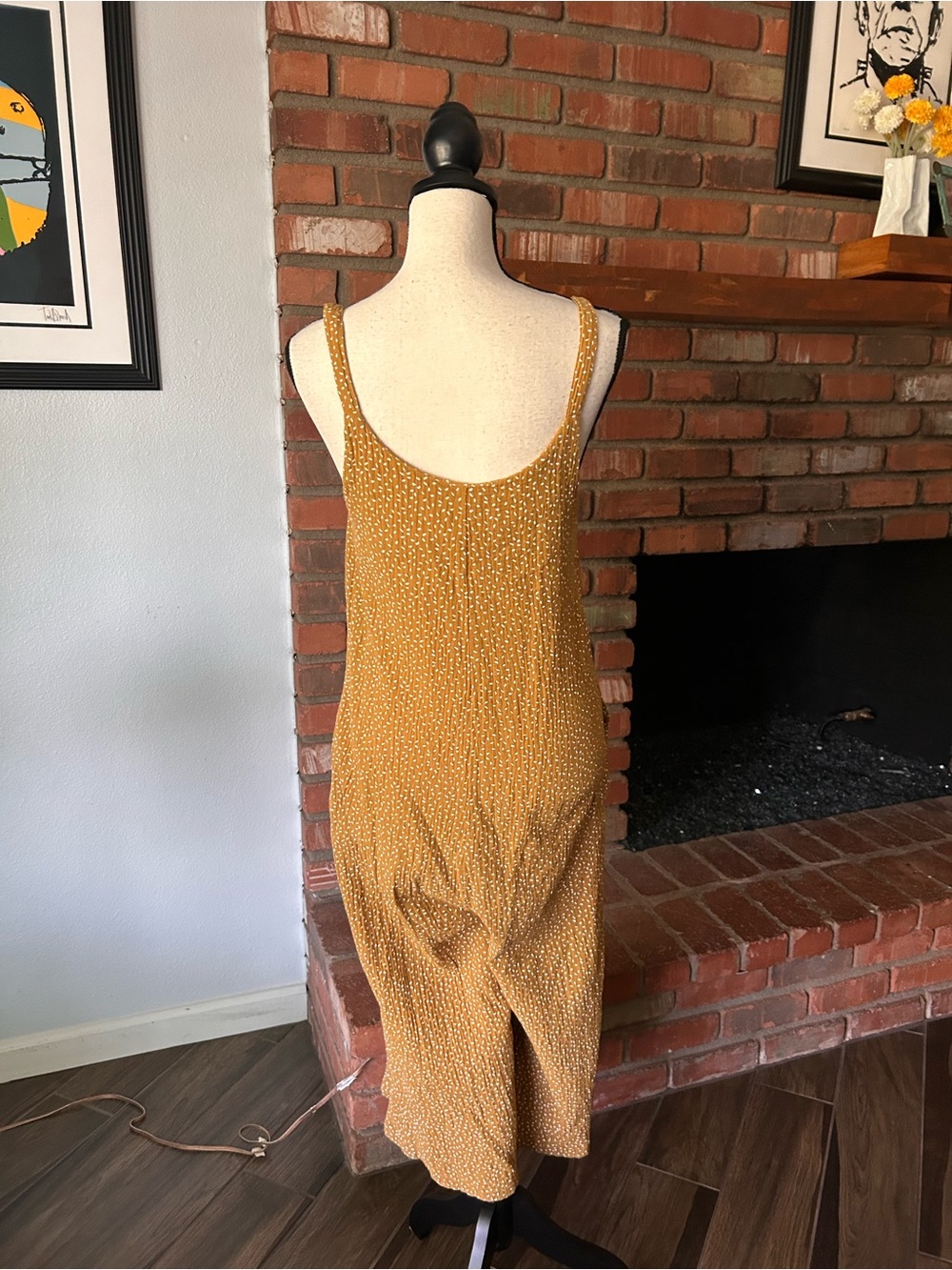 Rylee + Cru Bridgette Jumpsuit in Saffron Yellow Seeds Sz M - Picture 6 of 7
